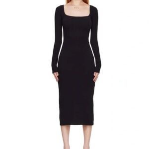 Gil Rodriguez Black El Tigre Long Sleeve Midi Dress